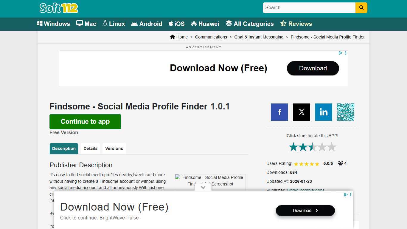 Findsome - Social Media Profile Finder... Free Download